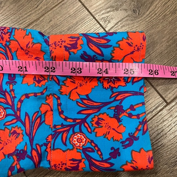 [43/17.5]Coton Doux Floral Button-Up Shirt in Red and Blue - Picture 5 of 6